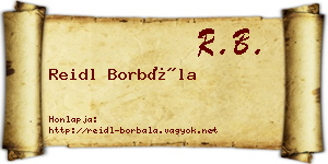 Reidl Borbála névjegykártya